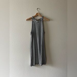 Express Black and White Striped Sleeveless Dress
